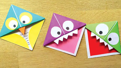 Paper Monster And Owl Corner Bookmarks