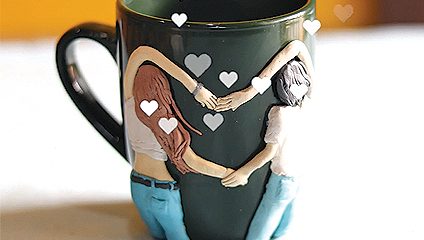 Valentine's Day Clay Mug Decoration